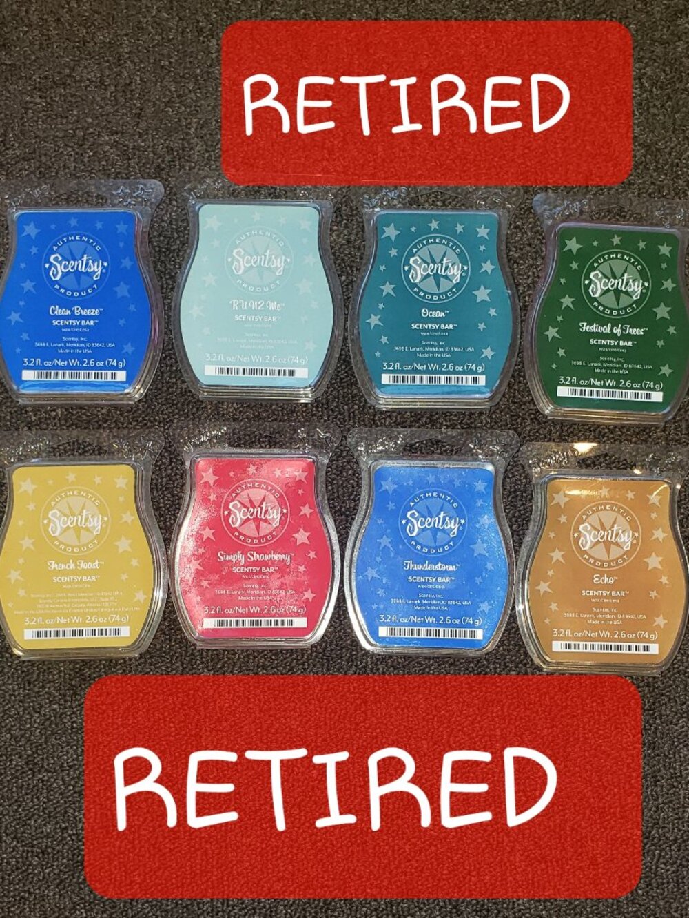 Lot of 8 Scentsy Wax Melts Retired/Discontinued scents
